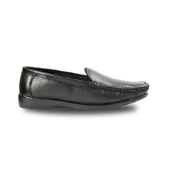 Chamda Black Genuine Leather Slip-On Formal Shoes for Men