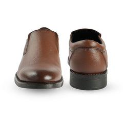 Chamda Men’s Brown Formal Leather Slip-On Loafers