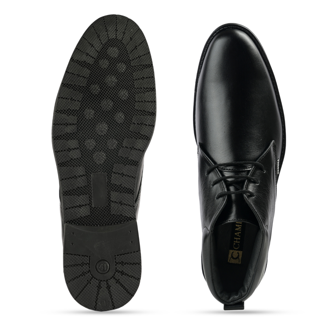 Chamda Men’s Black Formal Leather Ankle Boots