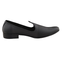 Chamda Men’s Black Formal Leather Slip-On Loafers