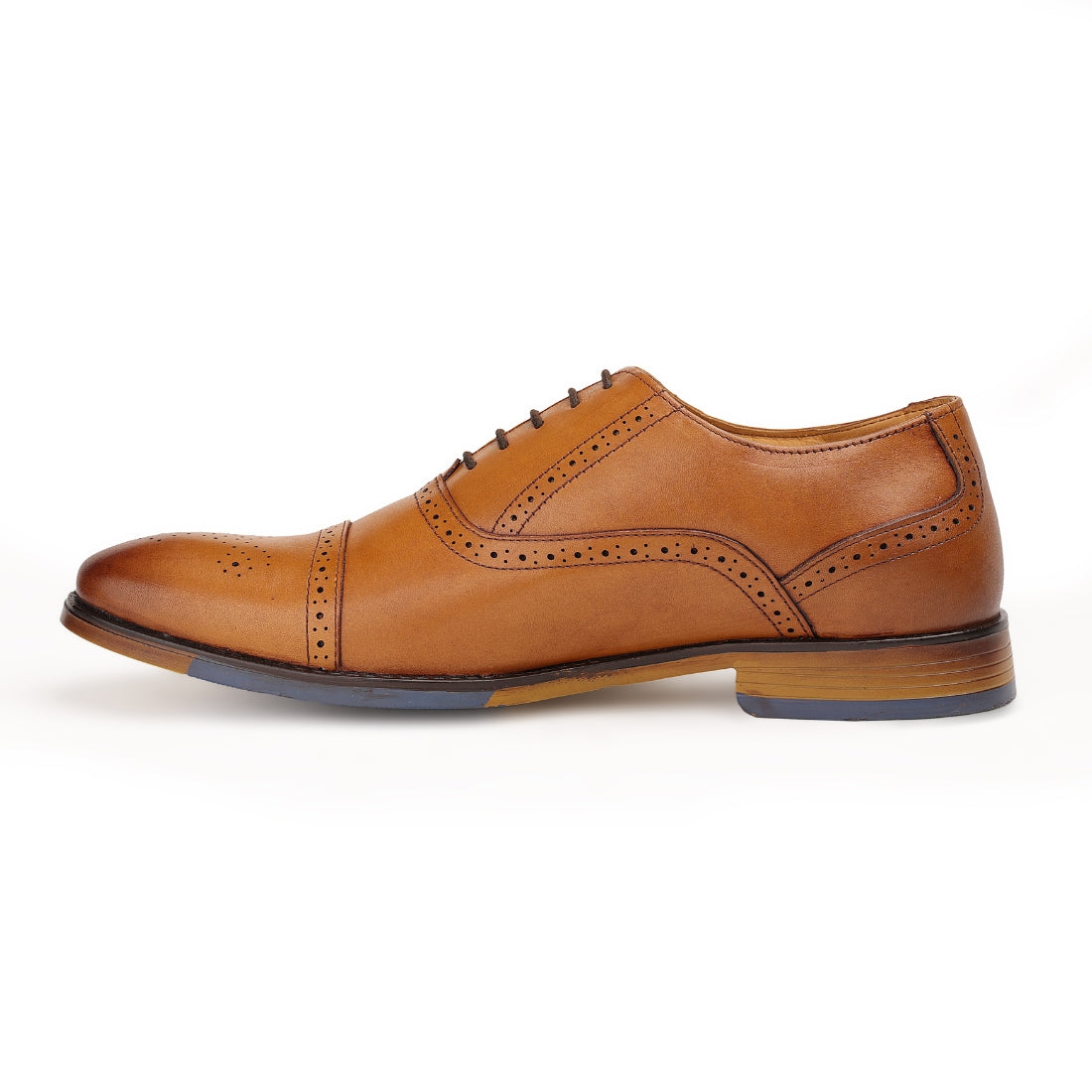 Chamda Men’s Tan Brown Genuine Leather Brogue Formal Leather Shoes