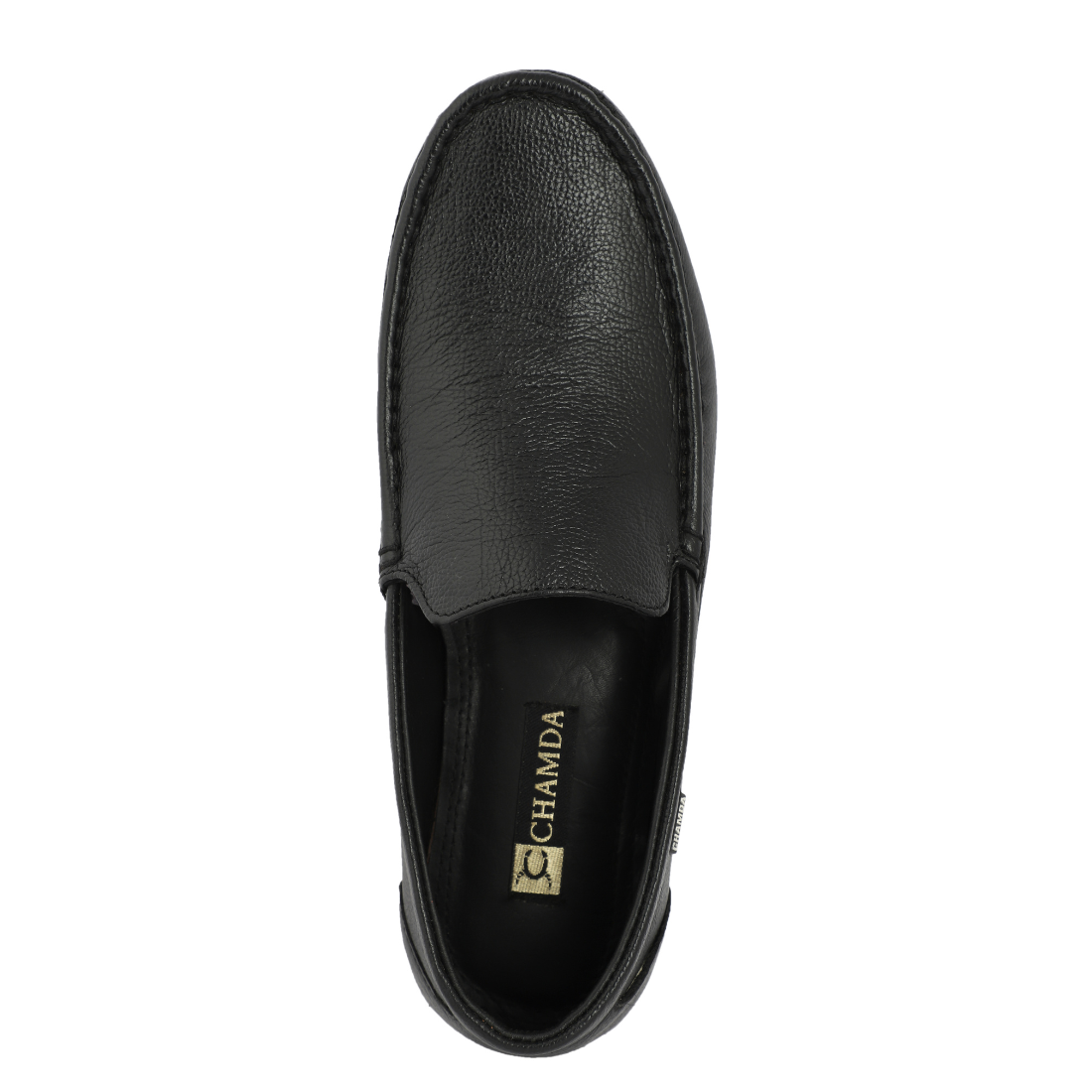 Chamda Men’s Slip-On Leather Loafers – Black