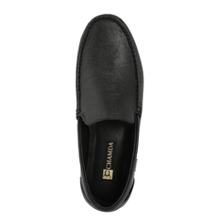 Chamda Men’s Slip-On Leather Loafers – Black