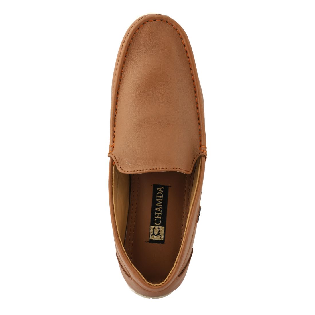 Chamda Men’s Tan Brown Leather Slip-On Loafers