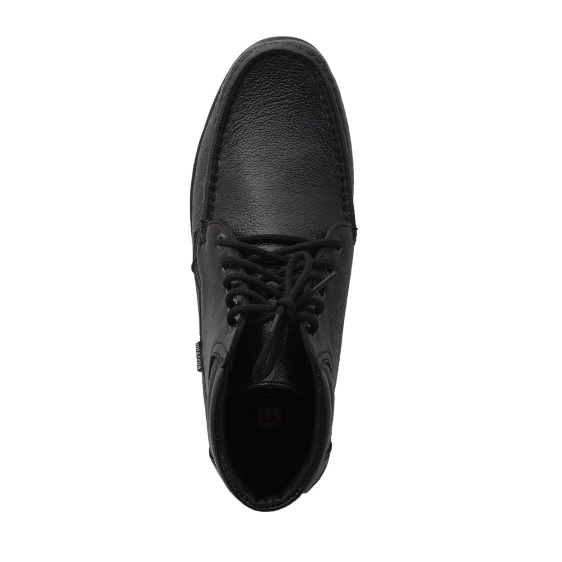 Chamda Men’s Black Genuine Leather Lace-Up Ankle Boots