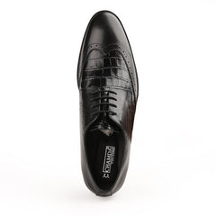 Chamda Men’s Black Textured Formal Leather Shoes
