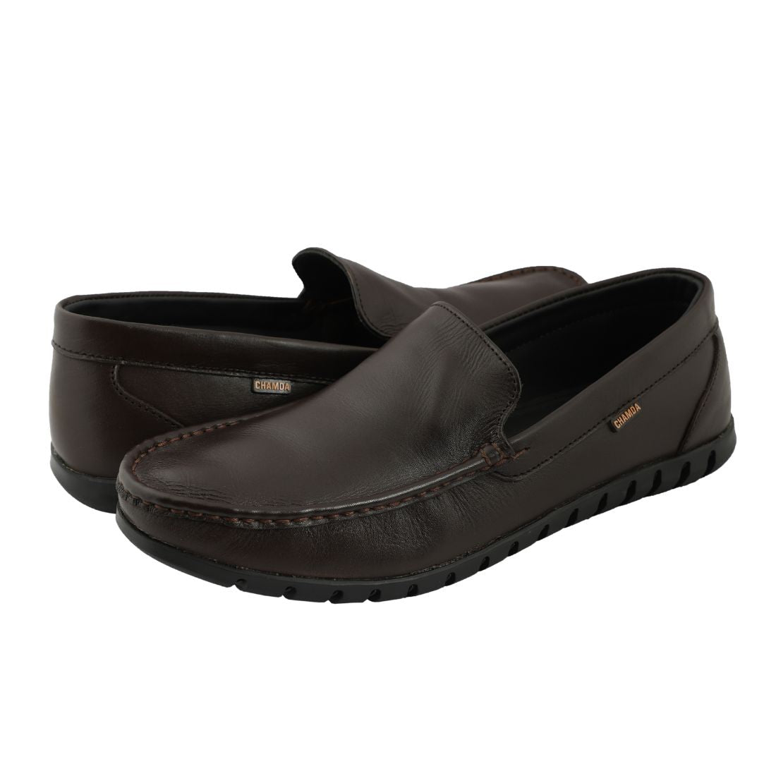 Chamda Men’s Dark Brown Slip-On Leather Loafers