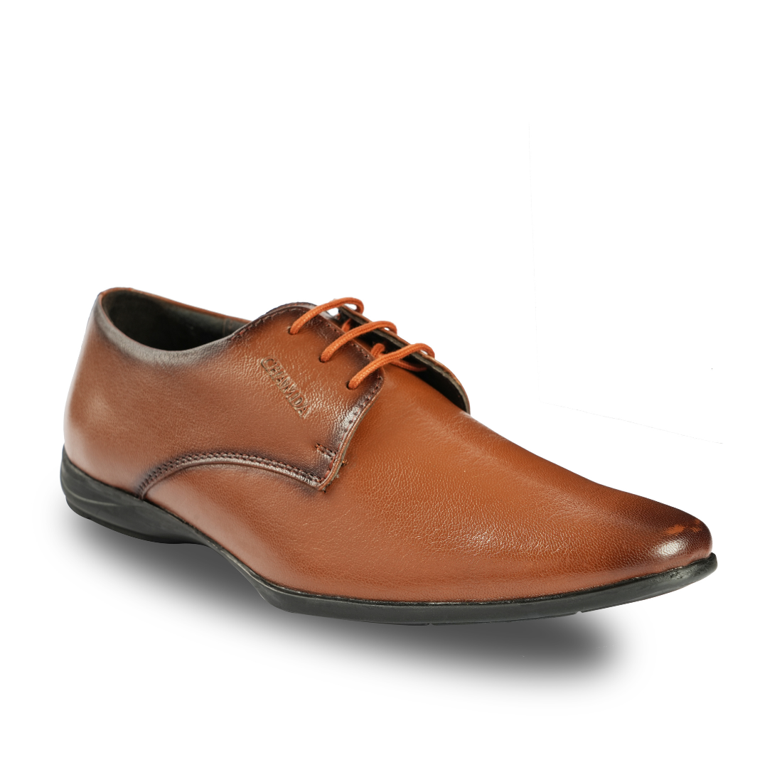 Chamda Tan Leather Lace-Up Formal Shoes for Men