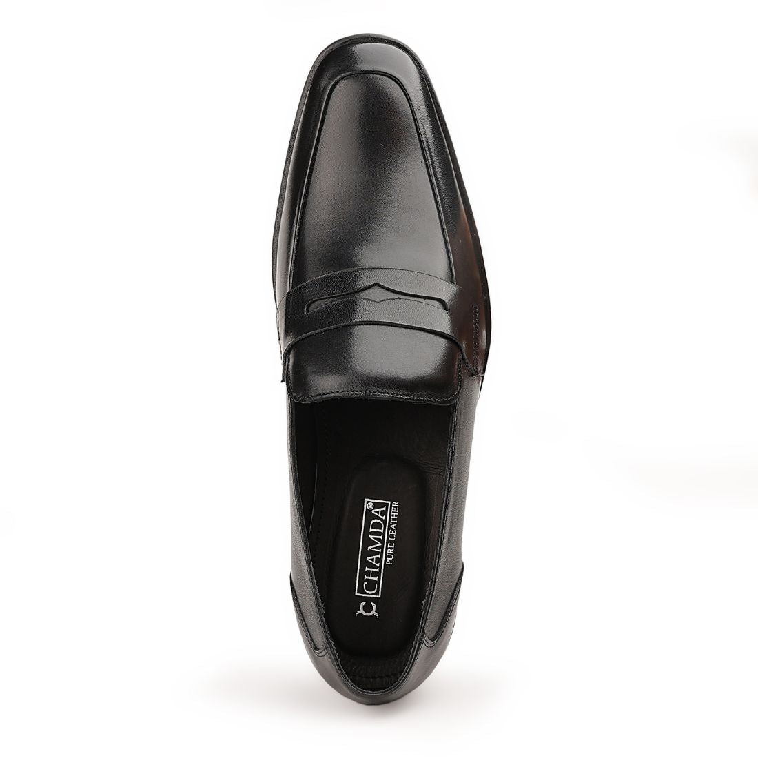 Chamda Men’s Black Formal Leather Penny Loafers