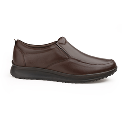 Chamda Men’s Classic Comfort Slip-On Genuine Leather Shoes – Brown
