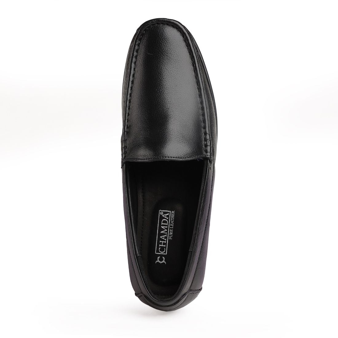 Chamda Men’s Black Formal Leather Slip-On Shoes