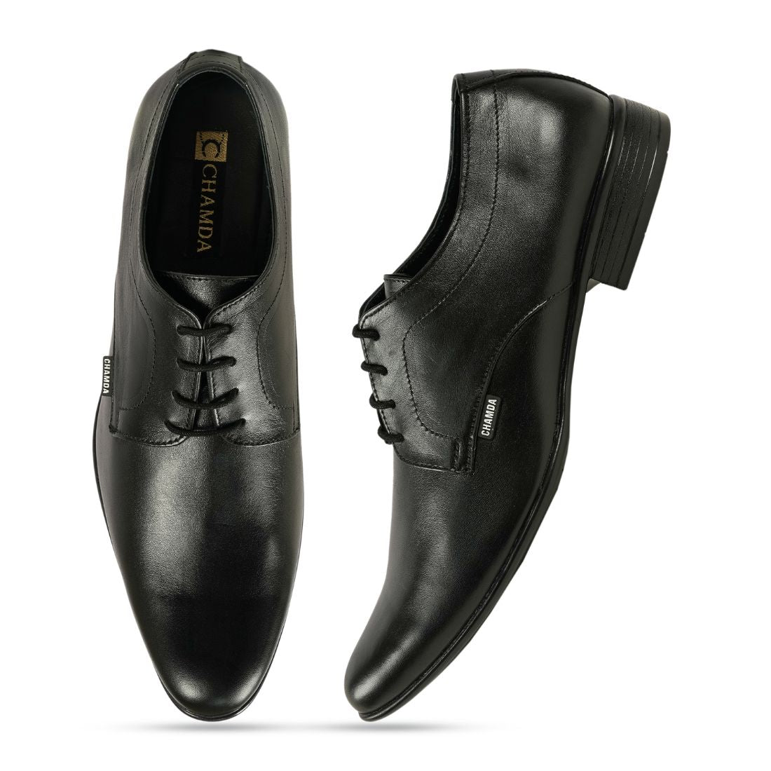 Chamda Men’s Black Formal Genuine Leather Lace-Up Shoes