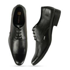 Chamda Men’s Black Formal Genuine Leather Lace-Up Shoes