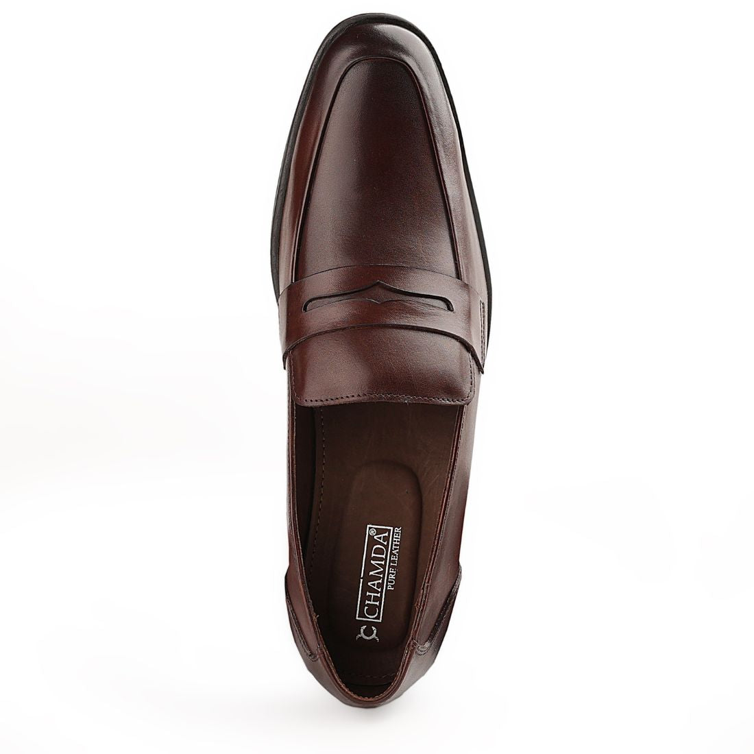 Chamda Men’s Brown Formal Leather Penny Loafers