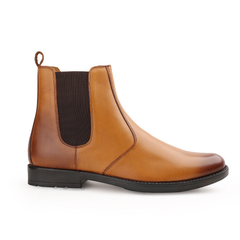 Chamda Classic Tan Leather Chelsea Boots for Men