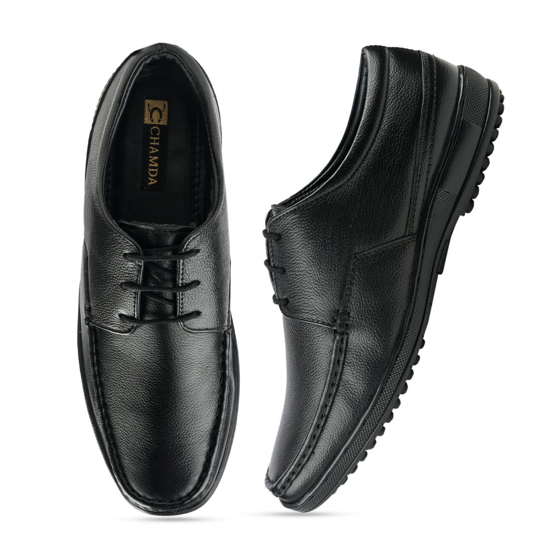 Chamda Men’s Black Formal Leather Lace-Up Shoes