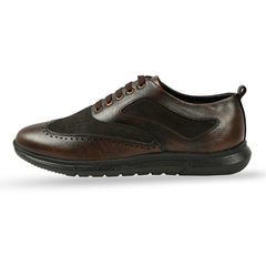Chamda Men’s Brown Lace-Up Casual Shoes with Cushioned Sole
