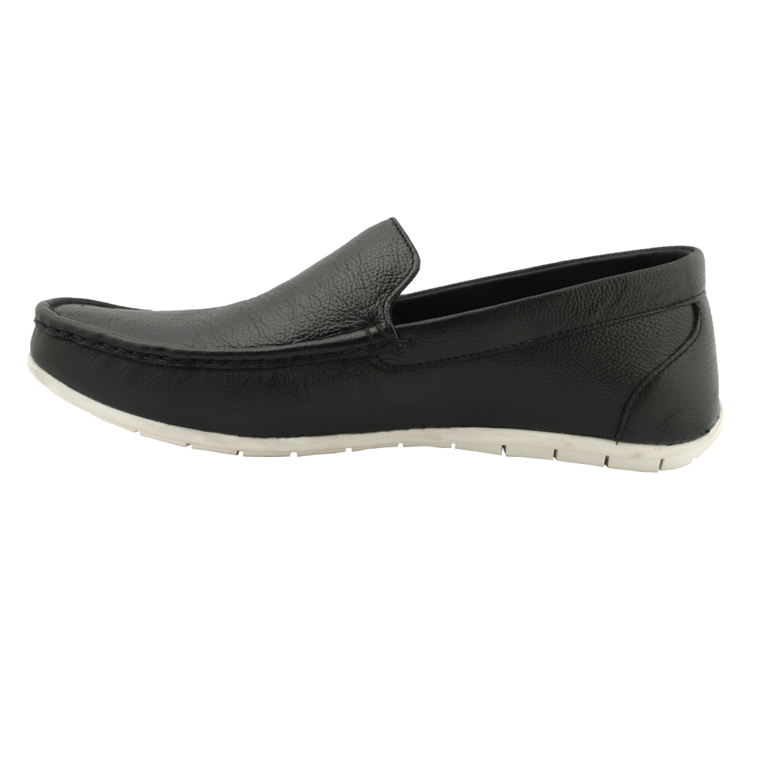 Chamda Men’s Slip-On Leather Loafers – Black