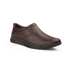 Chamda Men’s Classic Comfort Slip-On Genuine Leather Shoes – Brown