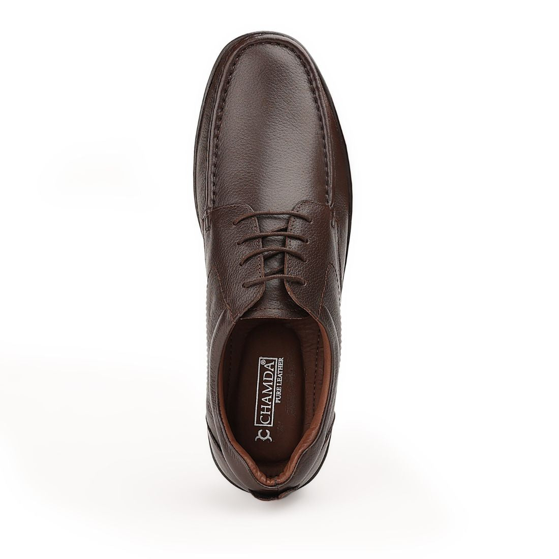 Chamda Men’s Dark Brown Formal Leather Lace-Up Shoes