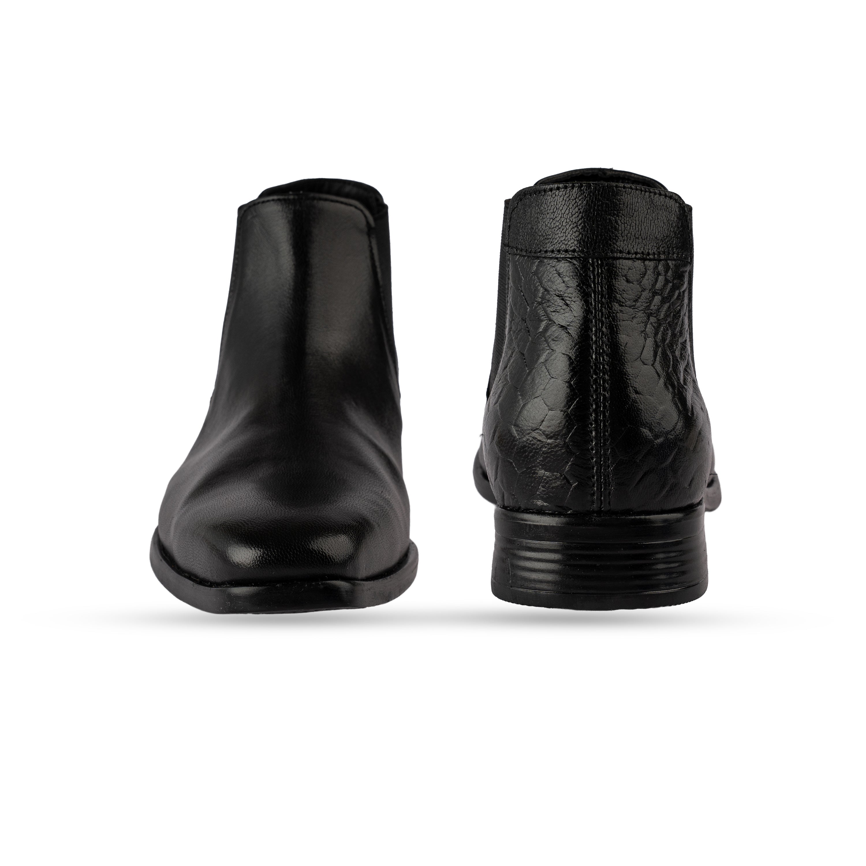 Chamda Pure Leather Black Color Chelsea / Slip-on Ankle Boot