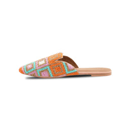 Chamda Women’s Multicolor Geometric Hand-Beaded Mules