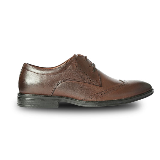 Chamda Brown Pure Leather Brogue Formal Shoes